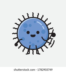 An illustration of Cute Blue Virus Vector Character
