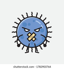 An illustration of Cute Blue Virus Vector Character