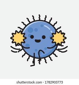 An illustration of Cute Blue Virus Vector Character