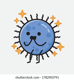 An illustration of Cute Blue Virus Vector Character