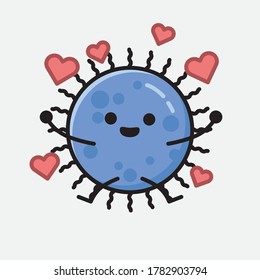 An illustration of Cute Blue Virus Vector Character