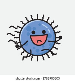 Eine Illustration von Cute Blue Virus Vector Character