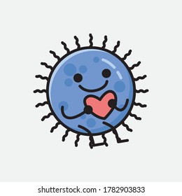 An illustration of Cute Blue Virus Vector Character