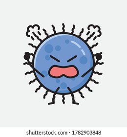 An illustration of Cute Blue Virus Vector Character