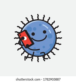 An illustration of Cute Blue Virus Vector Character