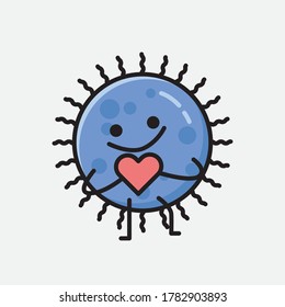 An illustration of Cute Blue Virus Vector Character