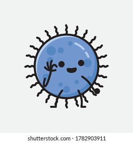 Eine Illustration von Cute Blue Virus Vector Character