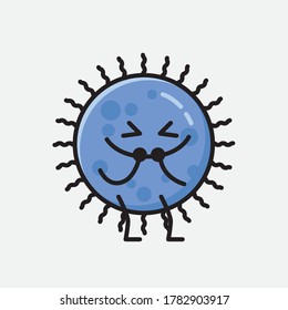 An illustration of Cute Blue Virus Vector Character