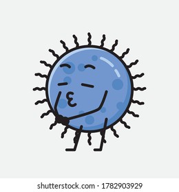 An illustration of Cute Blue Virus Vector Character