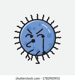 An illustration of Cute Blue Virus Vector Character