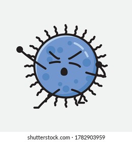 Eine Illustration von Cute Blue Virus Vector Character