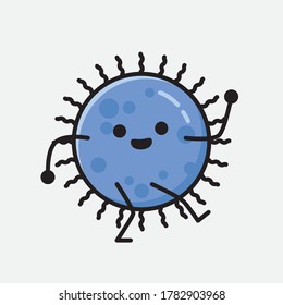 Eine Illustration von Cute Blue Virus Vector Character