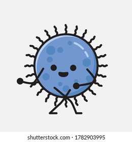 An illustration of Cute Blue Virus Vector Character