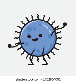 Ilustración de un carácter de vector de virus azul puro
