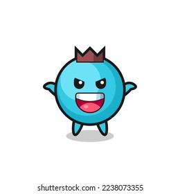 the illustration of cute blueberry doing scare gesture , cute style design for t shirt, sticker, logo element