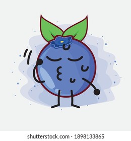 An illustration of cute blueberry fruit vector character