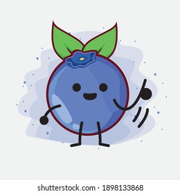 An illustration of cute blueberry fruit vector character