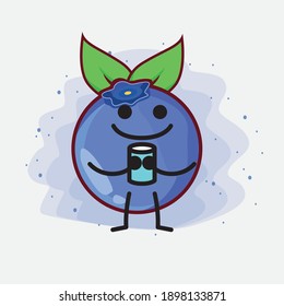 An illustration of cute blueberry fruit vector character