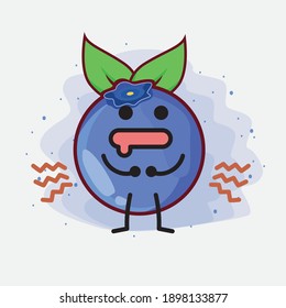 An illustration of cute blueberry fruit vector character