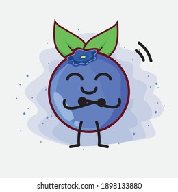 An Illustration Of Cute Blueberry Fruit Vector Character