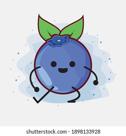 An illustration of cute blueberry fruit vector character