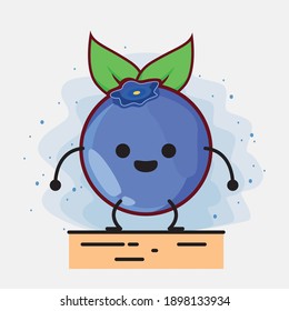 An illustration of cute blueberry fruit vector character