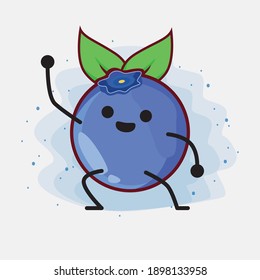 An illustration of cute blueberry fruit vector character