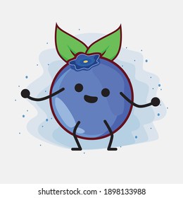 An illustration of cute blueberry fruit vector character
