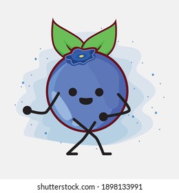 An illustration of cute blueberry fruit vector character