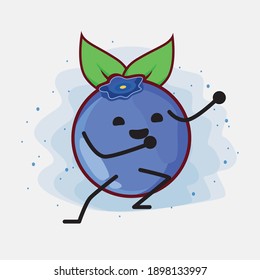 Ilustración de un lindo personaje vectorial de frutos de arándano azul