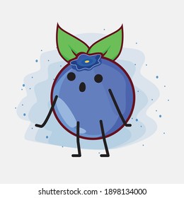 An Illustration Of Cute Blueberry Fruit Vector Character