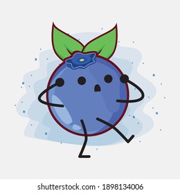 An illustration of cute blueberry fruit vector character