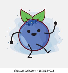 Ilustración de un lindo personaje vectorial de frutos de arándano azul