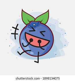 An illustration of cute blueberry fruit vector character