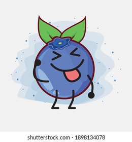 An illustration of cute blueberry fruit vector character