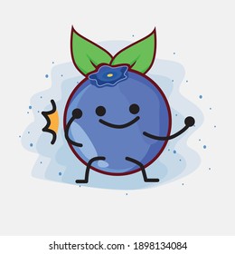 An illustration of cute blueberry fruit vector character
