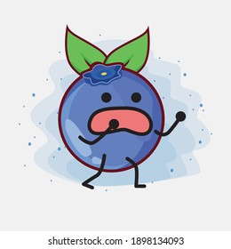 Ilustración de un lindo personaje vectorial de frutos de arándano azul