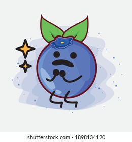 An illustration of cute blueberry fruit vector character