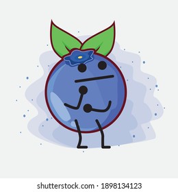 Ilustración de un lindo personaje vectorial de frutos de arándano azul