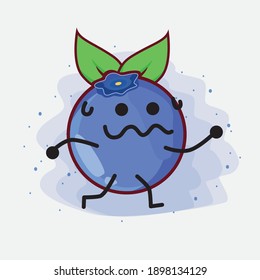 Ilustración de un lindo personaje vectorial de frutos de arándano azul