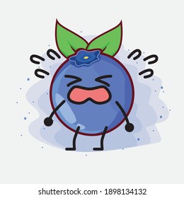 Ilustración de un lindo personaje vectorial de frutos de arándano azul