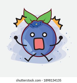 An illustration of cute blueberry fruit vector character