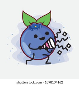 An illustration of cute blueberry fruit vector character
