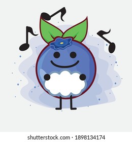 An illustration of cute blueberry fruit vector character