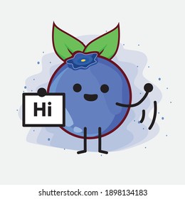 An illustration of cute blueberry fruit vector character