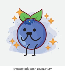 An illustration of cute blueberry fruit vector character