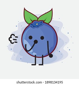 An illustration of cute blueberry fruit vector character