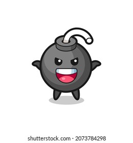 the illustration of cute bomb doing scare gesture , cute style design for t shirt, sticker, logo element