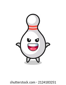 la ilustración del lindo boliche haciendo gesto de miedo, diseño de estilo lindo para camiseta, pegatina, elemento logotipo