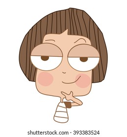 Illustration cute boy gesture  charming.